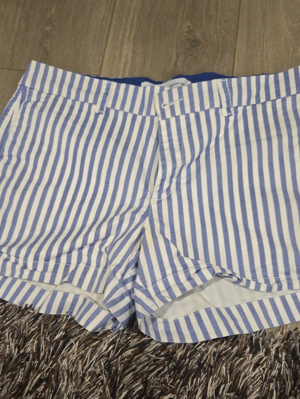 Old Navy Blue and White Vertical Stripe Bermuda Shorts